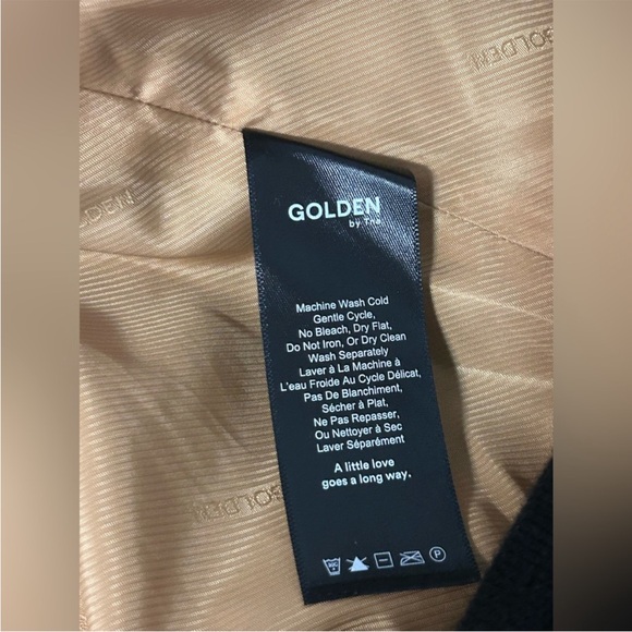 Mahoney Faux Fur Bomber Jacket Aritzia Golden by TNA - Size L - Picture 15 of 15